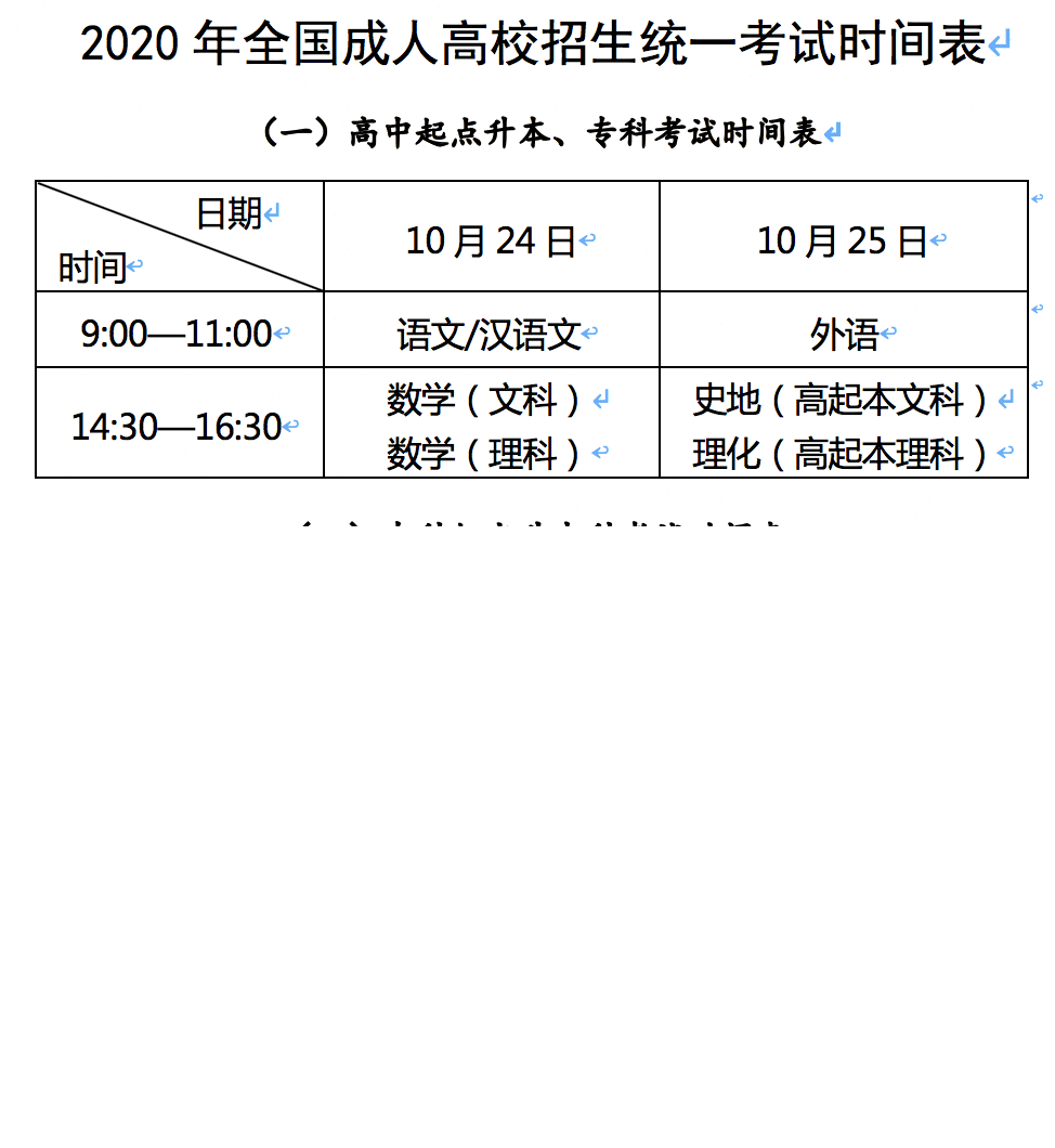 全国成人高考10月24日举行 教育部要求严防冒名顶替