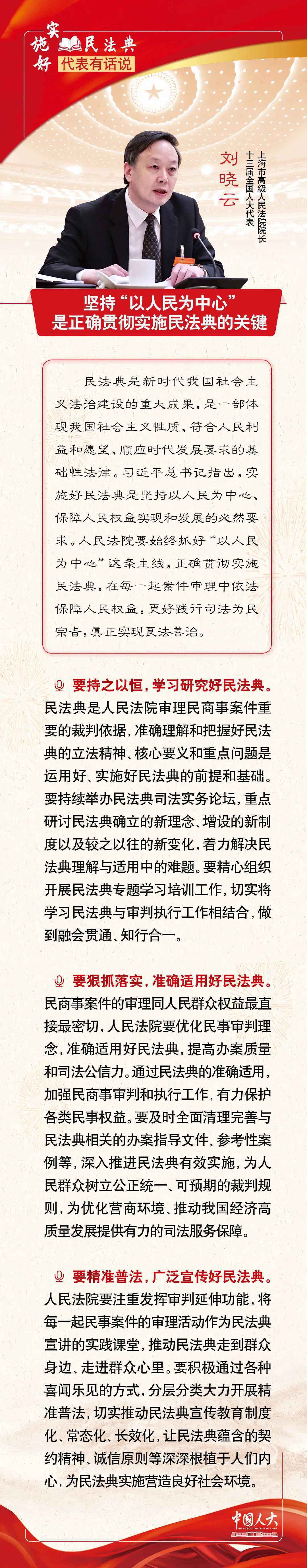 刘晓云：坚持“以人民为中心”是正确贯彻实施民法典的关键